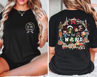 Disney Retro Joy To The World Christmas T-Shirt, Crop Top, Mickey's Very Merry Christmas, Family Matching Shirt, Epcot Xmas Tee