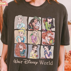Disney Princess T-Shirt, Crop Top, Vintage Retro 90s Style, Matching Family Trip Shirt, Funny Disney Design, Perfect for Disney Fans,Classic