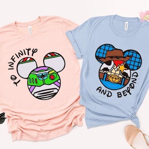 To Infinity And Beyond T-Shirt, Crop Top, Toy Story Character Tee, Woody and Buzz Lightyear Design, Perfect for Pixar Fans, Disney Gift