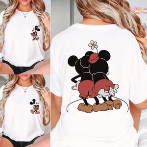Mickey And Minnie Couple T-Shirt, Crop Top, Disney Matching Shirt, Valentine&#39;s Day Gift, Mouse Couples Tee, Disney Date Night Outfit