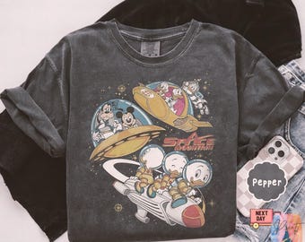 Maglietta vintage Space Mountain, maglietta, maglietta Disney retrò anni '80, maglietta Magic Kingdom, design spaziale di Topolino e amici, regalo classico Disney