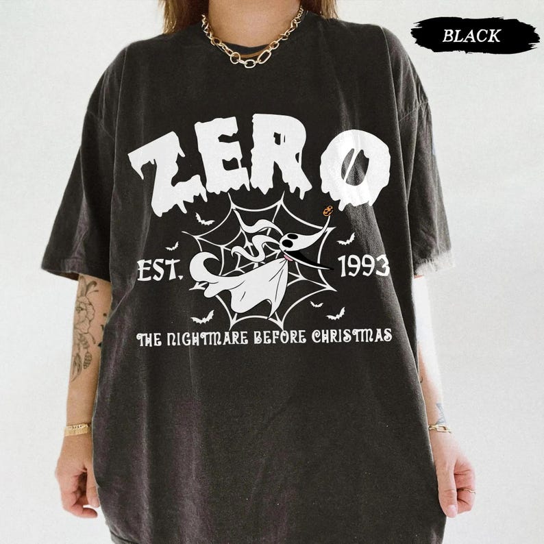 Vintage Nightmare Before Christmas Tee, Jack, Sally, Boogie, Lock, Shock, Zero Halloween Shirt, Disney Family Matching Halloween Tops image 4