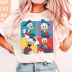 Retro 80s Donald Duck T-Shirt, Disney Birthday Gift, Disneyworld Matching Outfit, Cute Cartoon Design, Classic Disney Character Shirt