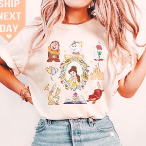 Disney Belle T-Shirt, Princess Collection, Beauty and the Beast Inspired, Classic Disney Princess Design, Perfect for Fans and Gifts