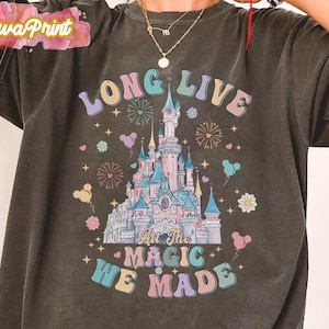 Vintage Disney 1971 Castle Balloons T-Shirt, Crop Top, Retro 70s Mickey Ears Design, Long Live All The Magic We Made,Classic Disney Fan Gift