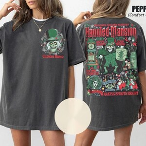 Haunted Mansion Christmas Shirt, Hitchhiking Ghosts Holiday Tee, Family Matching Apparel