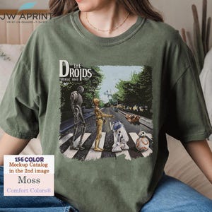Retro 80s Star Wars Droids Abbey Road Tee, Vintage Movie Music Mashup, Perfect for Star Wars Fans, Classic Disney Design, Gift for Men