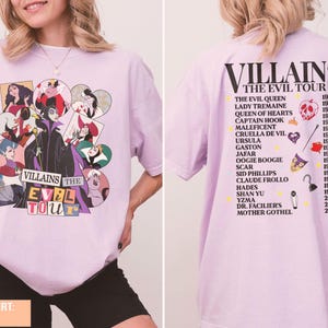 Disney Evil Queen T-Shirt, Vintage Villains Evil Tour Collection, Retro 90s Disney Villains Design, Classic Matching Outfit, Villain Gift