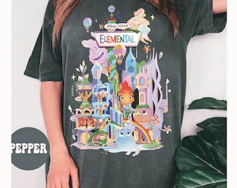 Disney Elemental-T-shirt, Ember Lumen-shirt, Brook Ripple-T-shirt, Pixar 2025-filmcollectie, perfect voor Elemental-fans