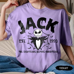 Vintage Nightmare Before Christmas Tee, Jack, Sally, Boogie, Lock, Shock, Zero Halloween Shirt, Disney Family Matching Halloween Tops image 2