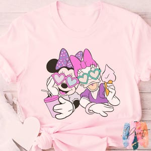 Minnie and Daisy Tee, Disney Best Friends Shirt, Retro 90s Vintage Design, Tie Dye Cartoon Character Style, Matching Friendship Gift