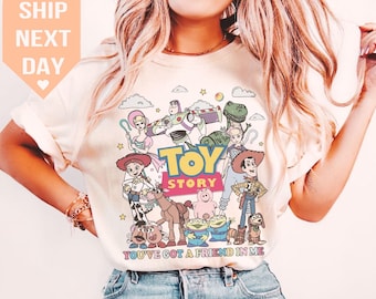 Retro 90s You've Got A Friend In Me Toy Story T-Shirt, Disney Pixar Classic, Woody Buzz Design, Perfect for Toy Story Fans, Movie Gift