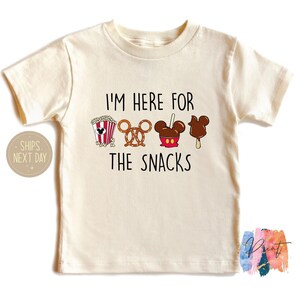 I&#39;m Just Here For The Snacks T-Shirt, Crop Top, Snackgoal Design, Perfect for Family Trips, Fun Mouse Snacks Tee, 2025 Vacation Gift