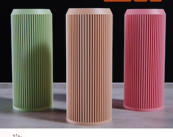Ribbed Tube Vase – STL & 3MF File for 3D Printing | Modern Minimalist Home Decor
