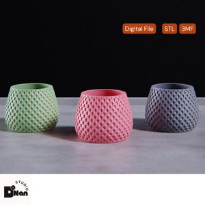 3D Printed Vase STL File: Modern DotWave Planter (Digital Download)