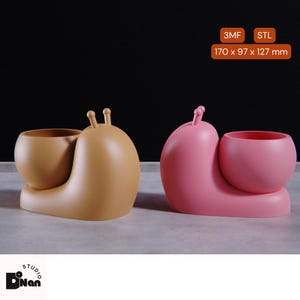 Snail Planter STL File: 3D Printing Animal Pot (Digital Download)