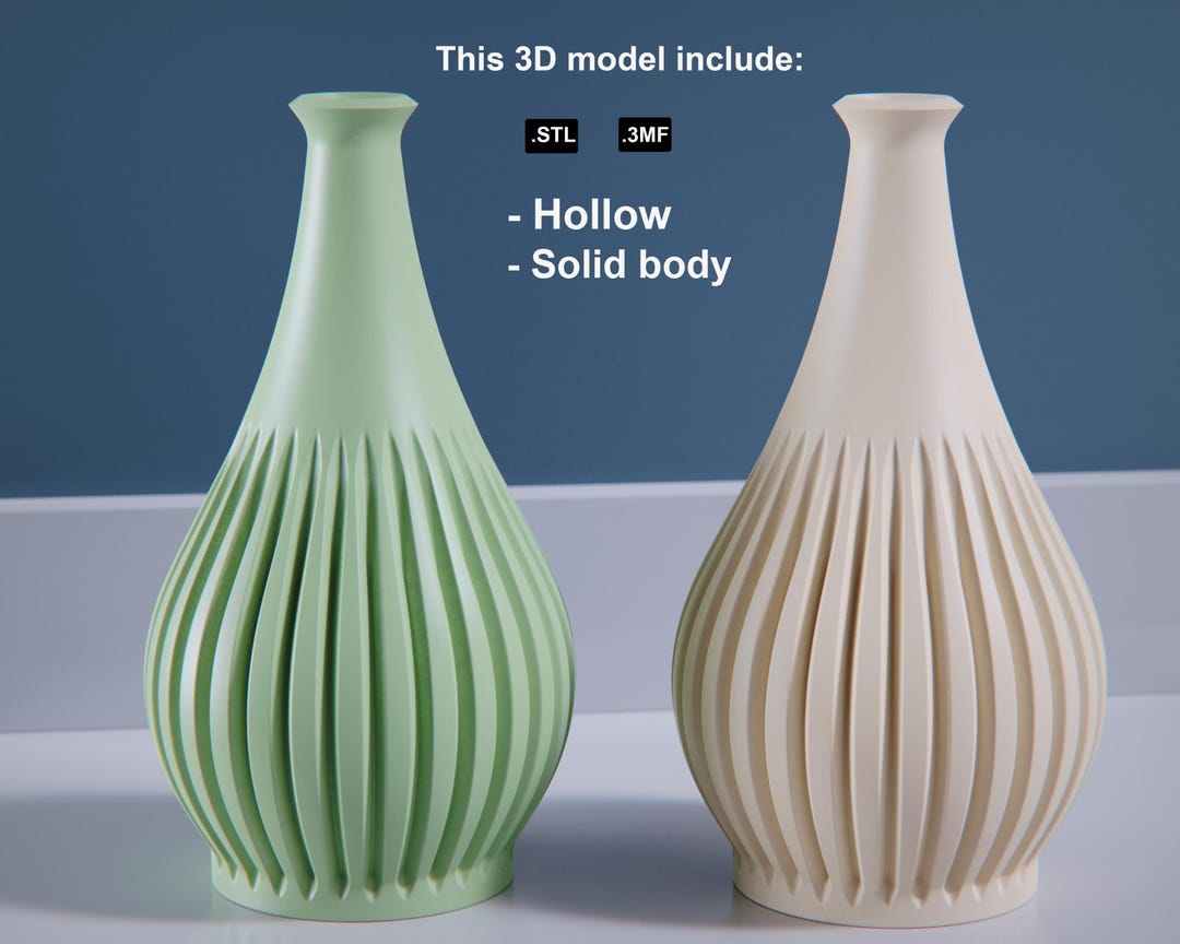 Elegant Ripple Vase - 3D Printable STL File - Etsy