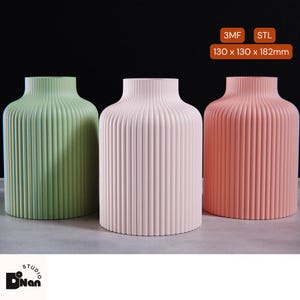 Ribbed Stria Vase - Modern 3D Print STL File (Digital Download)