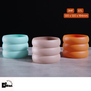 Ripple Planter - 3D Printed Plant Pot, STL & 3MF File for Home Decor