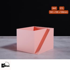 Geometric Planter with Stairs - 3D Printed STL, 3MF File