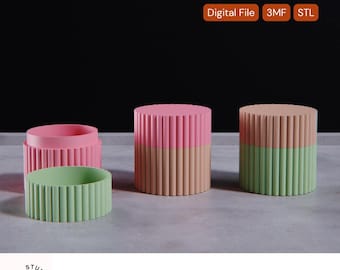 Caja de almacenamiento acanalada: archivos STL modernos para impresión 3D