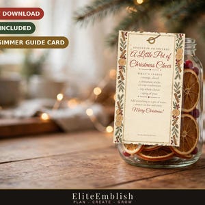 Printable Simmer Pot Tags, Christmas Stovetop Potpourri Gift Tags, Vintage Simmering Pot Tags, Print Ready PDF, Instant Download
