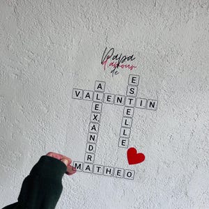 Cornice personalizzata per papà - Poster personalizzato per papà - Regalo per la festa del papà - Decorazione con nome per bambini in stile Scrabble
