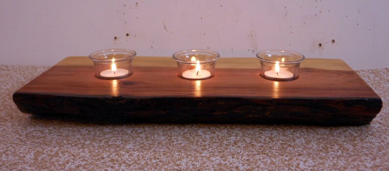 Redwood Salvaged 3 Votive Candle Holder Fireplace Mantel Or Etsy
