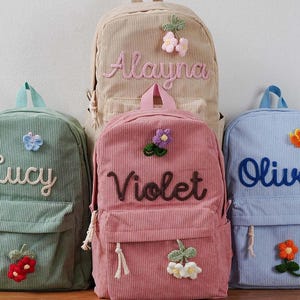 Benutzerdefinierte Name Kleinkind Rucksack Hand gestickt | Kinder Schultasche | Benutzerdefinierte Andenken | Kindergarten Rucksack, Personalisierter Rucksack