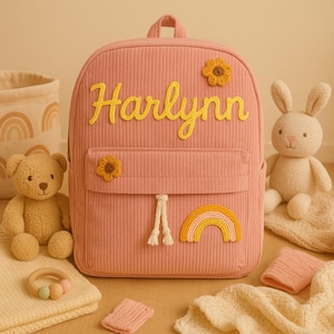Sac à dos brodé à la main pour tout-petit | Cartable pour enfants | Souvenir personnalisé | Sac à dos préscolaire et maternelle, sac à dos personnalisé