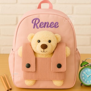 Sac à dos pour tout-petit à broder à la machine avec nom personnalisé | Cartable pour enfants | Rentrée des classes, souvenir | Sac à dos personnalisé