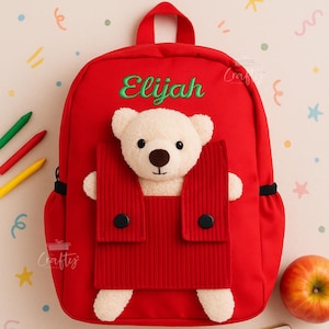 Sac à dos pour tout-petit à broder à la machine avec nom personnalisé | Cartable pour enfants | Rentrée des classes, souvenir | Sac à dos personnalisé