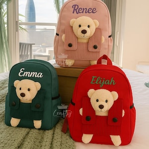 Sac à dos pour tout-petit à broder à la machine avec nom personnalisé | Cartable pour enfants | Rentrée des classes, souvenir | Sac à dos personnalisé