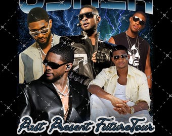 Usher World Tour PNG: Concert T-Shirt Design (Digital Download)