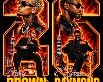 Usher Chris Brown Raymond and Brown R&B Tour PNG (Digital Download)
