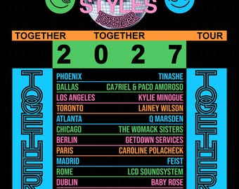 Diseño de camiseta de Harry Styles, Together Together Tour 2026, archivo digital PNG (descarga digital)