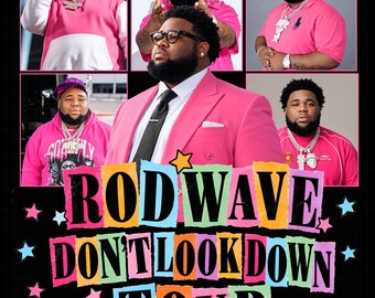 Rod Wave Don't Look Down tour 2026 PNG FIle: T-Shirt Design (Digital Download)
