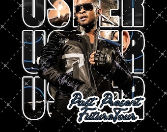 Usher World Tour PNG: Concert T-Shirt Design (Digital Download, 300 DPI)