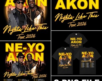 Ne-yo & Akon Nights like this Tour 2026 Bundle 3 PNG File, Ne-yo and Akon png, Nights like this Tour 2026 Digital File (Instant Download)