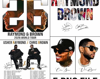 New Dates Usher Chris Brown Raymond and Brown R&B Tour Bundle 5 PNG File (Digital Download)