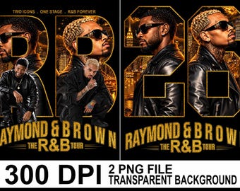 Usher Chris Brown Raymond and Brown R&B Tour PNG (Descarga digital)