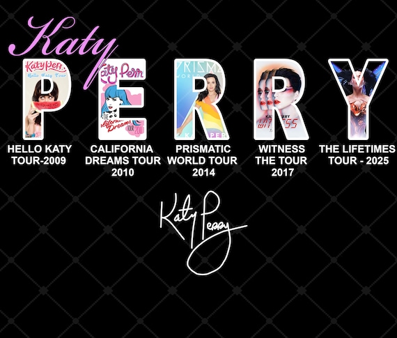 Katy Perry Lifetimes Tour 2025 PNG: Tシャツデザイン（デジタル