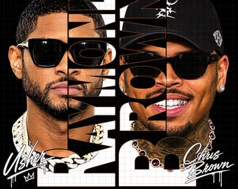 Usher Chris Brown Raymond and Brown R&B Tour PNG (Descarga digital)