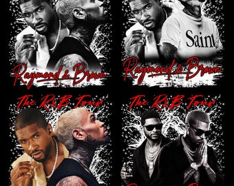Bundle 4 PNG File Usher Chris Brown Raymond and Brown R&B Tour Digital File (Digital Download)