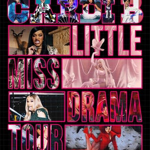 Cardi B Little Miss Drama Tour 2026 PNG-Datei (Digitaler Download)