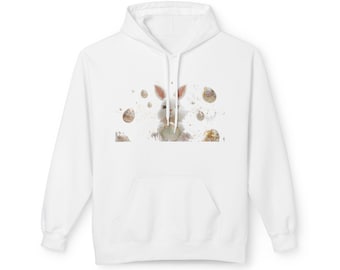 Gezellige fleece hoodie met konijn | Perfect voor Pasen, gezellige dagen, cadeau voor dierenliefhebbers, leuke vrijetijdskleding, lentemode, konijnenhoodie, voor haar