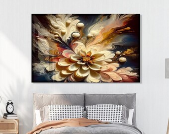 Abstract Floral Tempered Glass Wall Art: Modern Home Decor