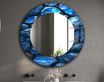 Abstract Tempered Glass Wall Mirror: Modern Art Decor
