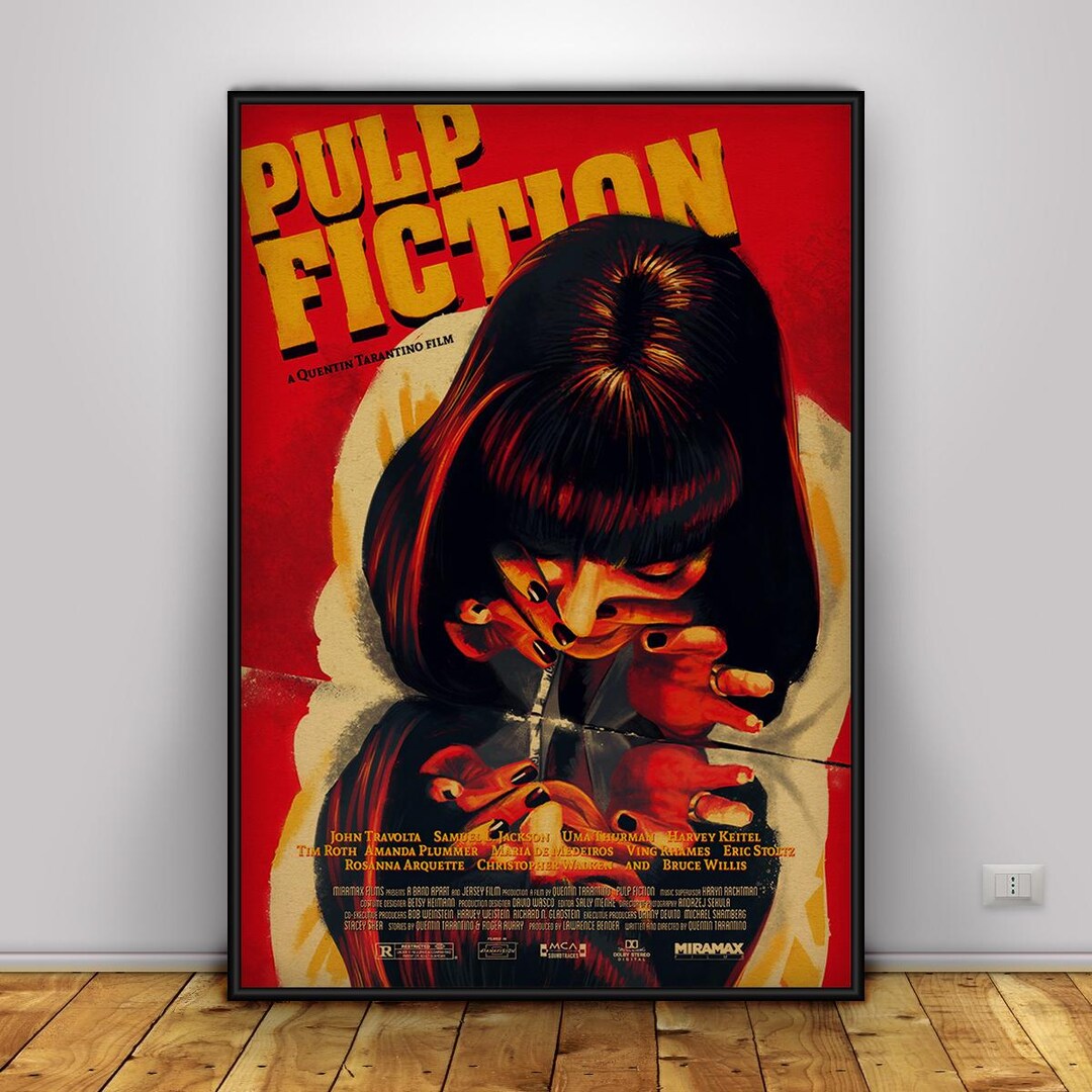 Pulp Fiction Poster | Mia Wallace Wall Art | Home Decor | Kraft Paper ...