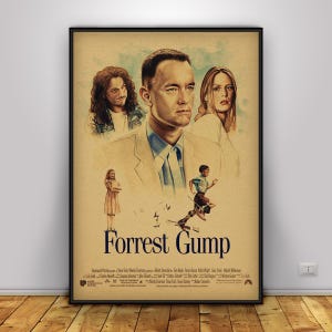 Forrest Gump Poster | Jenny Curran Wandkunst | Wohnkultur | Kraftpapier Druck | Geschenk Poster | Filmplakat